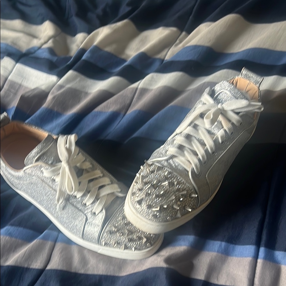 Silver Embellished Women's Sneakers